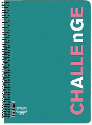 A&G Paper Σπιράλ Τετράδιο Ριγέ Α4 60 Φύλλων 2 Θεμάτων Challenge (Διάφορα Χρώματα)