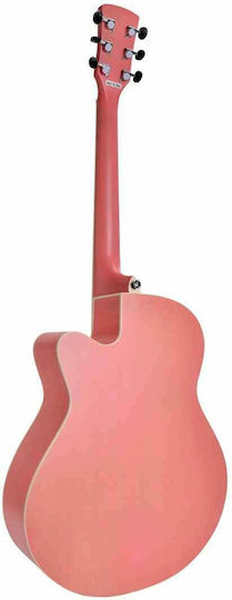 Soundsation Ηλεκτροακουστική Κιθάρα Saguaro-HW-CE Cutaway Pink