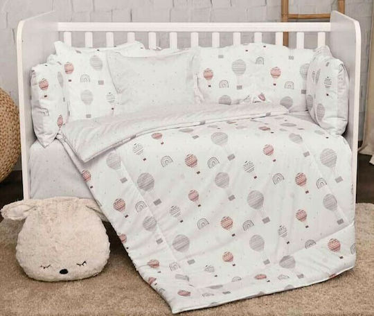 Lorelli Baby Crib Bedding Set Lily Balloons 4pcs White