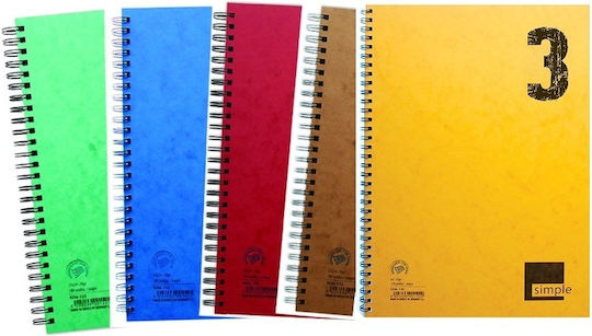 Neohart Σπιράλ Τετράδιο Ριγέ Α4 90 Φύλλων 3 Θεμάτων Simple (Διάφορα Χρώματα)