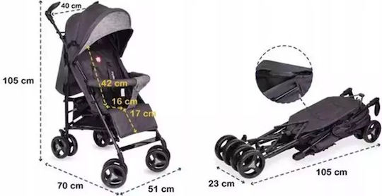 Lionelo Irma Cărucior cu umbrelă Potrivit de la 6+ Luni Gri 7kg