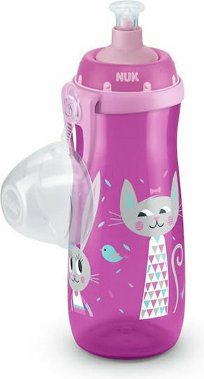 Nuk Sports Cup Educational Sippy Cup Plastic Pink Kitten Pink for 36m+m+ 450ml