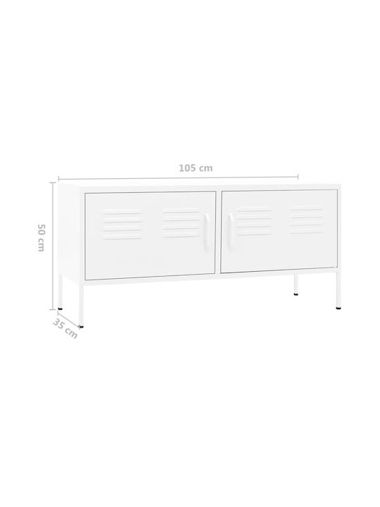 Stand TV Metalic Alb L105xA35xÎ50cm