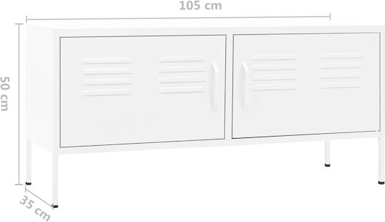 TV-Ständer Metall Weiß M105xT35xH50cm