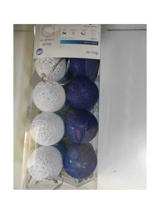 Panafan Outdoor Light String 2.85m 20 Led Cotton Balls with Timer