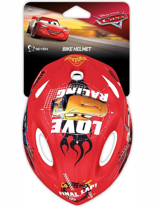 Seven Disney Cars 3 93- Kids' Helmet for City Bike Red