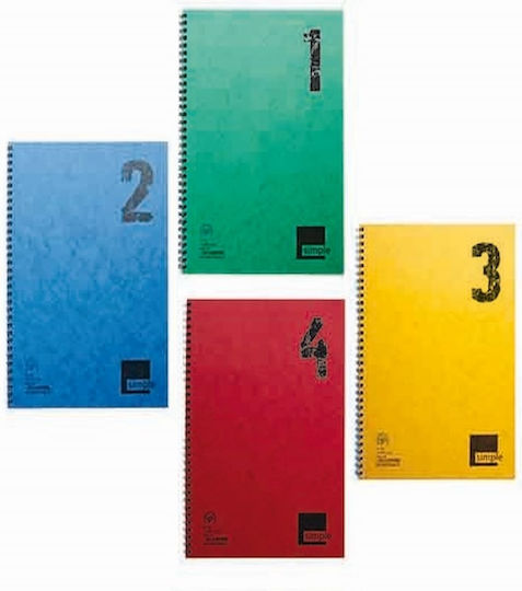 Neohart Spiral Notebook Ruled A4 60 Sheets 2 Subjects Simple 1pcs (Μiscellaneous colours)