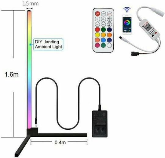 Spot Light Lampa de podea LED Î160xL40cm. cu Lumină RGB 1400lm Negru