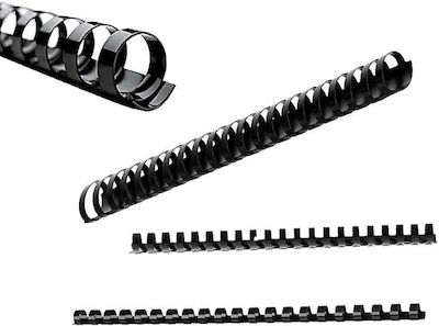 Opus Plastic Spine / Spiral Bookbinding 12mm 12mm Black 100 pieces