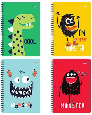 Next Spiral Notebooks Ruled B5 70 Sheets 2 Subjects Cute Monsters 10pcs (Μiscellaneous colours)