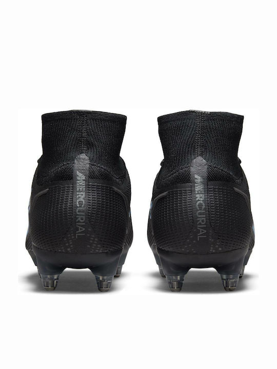 Nike Mercurial Superfly 8 Elite AC High Football Shoes SG-Pro with Cleats Black / Iron Grey