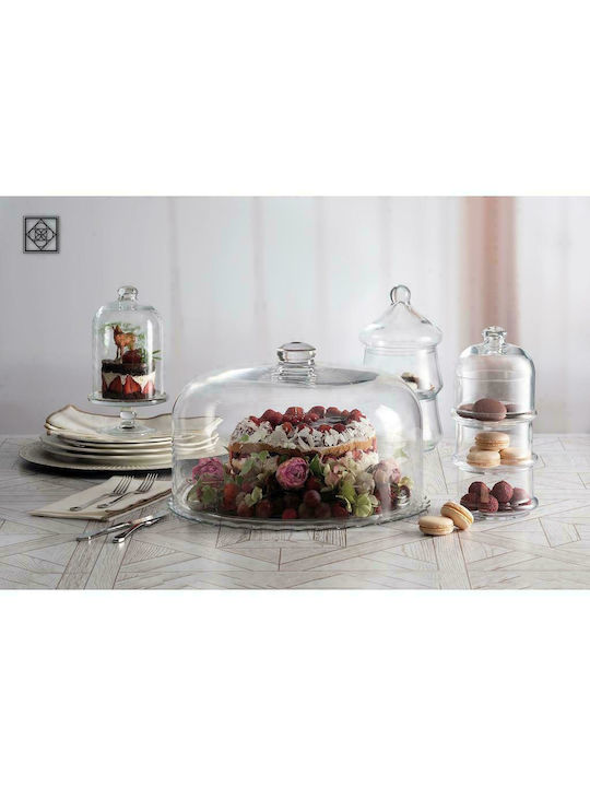 Espiel Glass Dessert Tower Stand with 3 Tiers Villa Patisserie Transparent Ø10cmxY21.9cm 8.2x8.2x21.9cm
