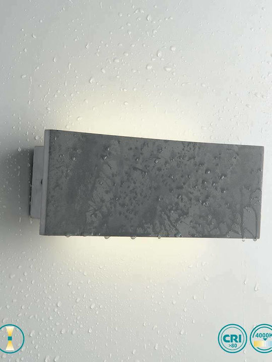 Fan Europe Parker Wall-Mounted Outdoor Ceiling Lamp LED IP65 16.9W with Natural White Light Double Beam 50x10.2x4.5cm