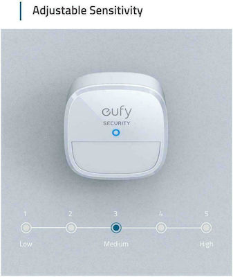 Eufy Senzor de Mișcare PET pe Baterii cu Rază de Acțiune 9m Eufy Fără fir în Culoarea Alb T8910021