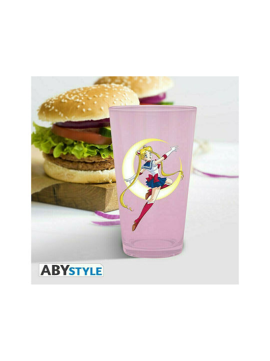 Abysse Sailor Moon Glass Water made of Glass in Pink Color 500ml 1pcs