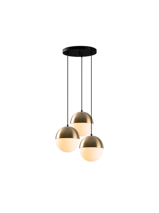 Bastos Pendant Light Three-Light for Socket E27 Gold