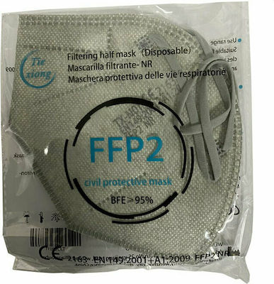 Tiexiong FFP2 Civil Protective Mask BFE >95% Schutzmaske FFP2 Gray 50Stück