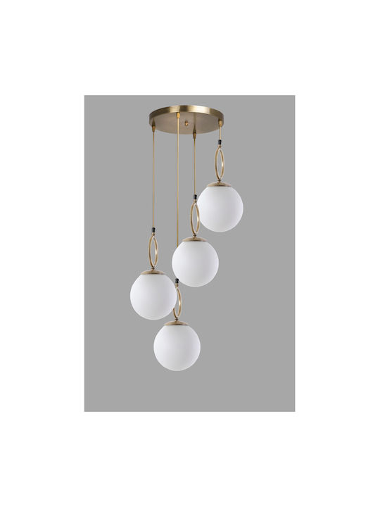 Morino 4 Pendant Chandelier for 4 Bulbs E27 Gold