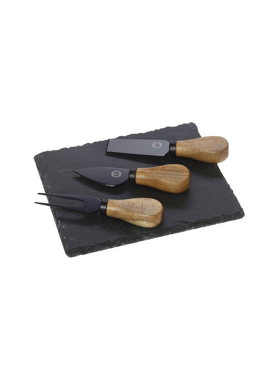 Cryspo Trio Stone Cheese Serving Platter with Knives & Fork 2pcs