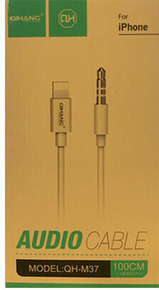 QIHANG M37 Μετατροπέας Lightning male σε 3.5mm female Λευκό 1τμχ