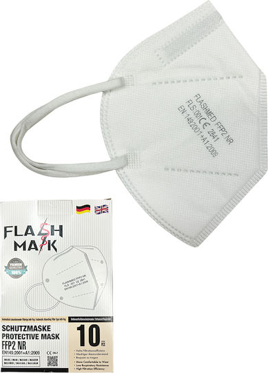 Flash Mask Μάσκα Προστασίας FFP2 σε Λευκό χρώμα 10τμχ