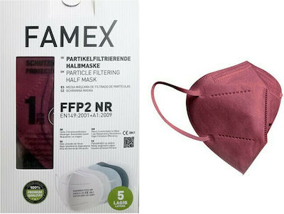 Famex Μάσκα Προστασίας FFP2 Particle Filtering Half NR Maroon 50τμχ