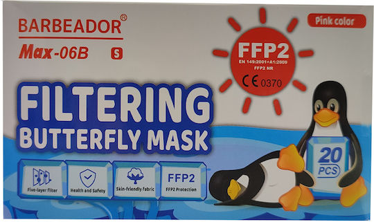Max Barbeador Max-06B Schutzmaske FFP2 Rosa 20Stück