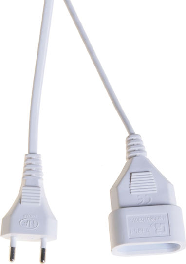 Telco KF-HBY3-1 Cablu de prelungire cu role cu lungimea de 2m Diametru 2 x 0.75mm² Albă