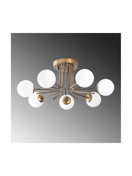 Opviq Daisy Ceiling Mount Light 90cm Gold with Socket E27