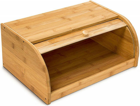 Relaxdays Brotbox mit Deckel aus Bambus in Beige Farbe