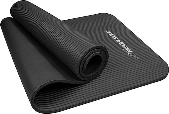 Pegasus Exercise Mat Black with Carry Strap (183x61x1cm)