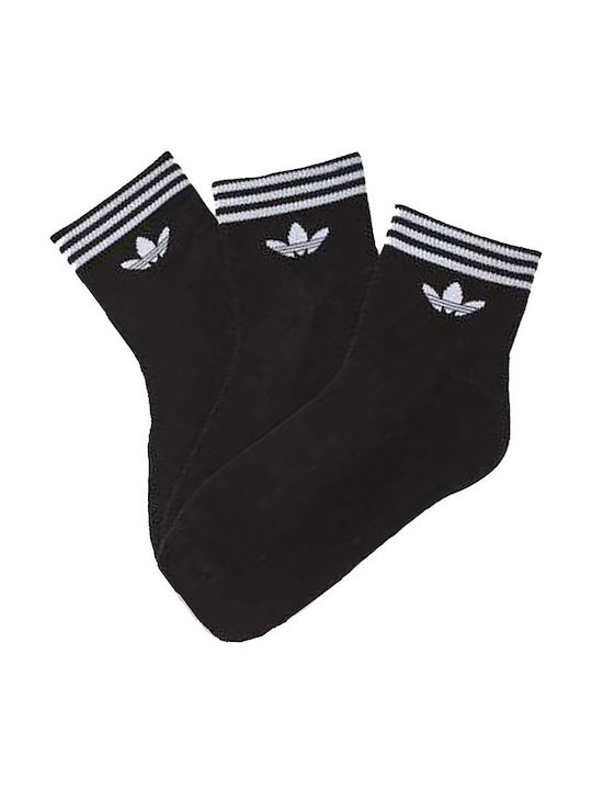 adidas Trefoil Αθλητικές Κάλτσες Μαύρες 3 Ζεύγη