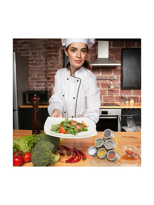 Relaxdays Inox Tabletop Spice Rack with Stand Brown 6pcs