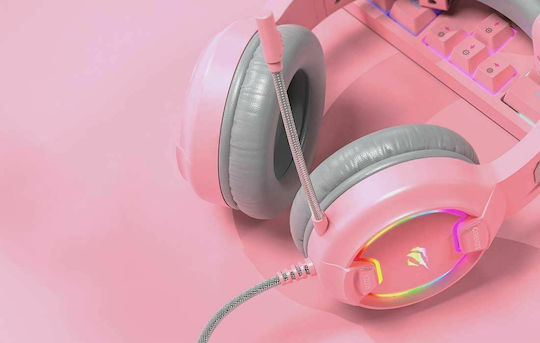Havit H2233D On Ear Gaming Headset με σύνδεση USB / 3.5mm Ροζ