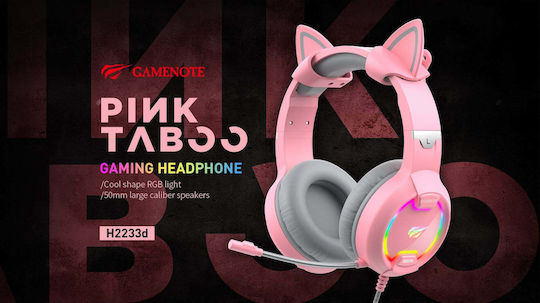 Havit H2233D On Ear Gaming Headset με σύνδεση USB / 3.5mm Ροζ