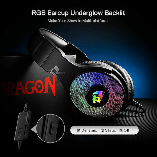Redragon Pandora H350 RGB Over Ear Gaming Headset με σύνδεση USB