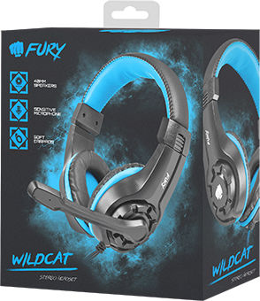 Natec Fury Wildcat Über Ohr Gaming-Headset mit Verbindung 3,5mm Schwarz