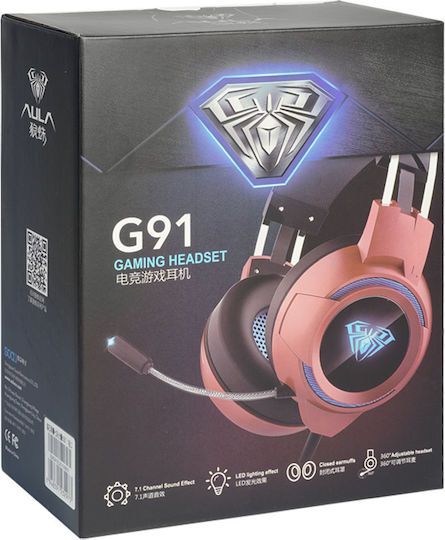 Aula G91 Over Ear Gaming Headset with Connection 3.5mm