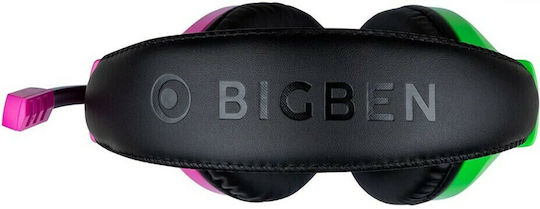 Bigben Interactive Stereo For Switch v1 Over Ear Gaming Headset με σύνδεση 3.5mm Πράσινο/Ροζ