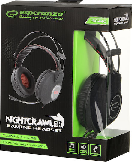 Esperanza Nightcrawler Over Ear Gaming Headset με σύνδεση 3.5mm