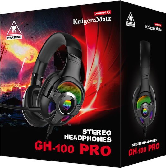 Kruger & Matz Warrior GH-100 Pro Über Ohr Gaming-Headset mit Verbindung 3,5mm / USB Schwarz