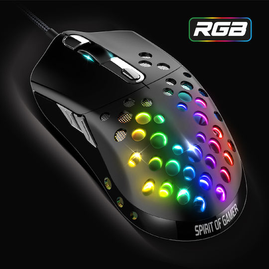 Spirit of Gamer Elite M80 RGB Gaming Ποντίκι 4200 DPI Μαύρο