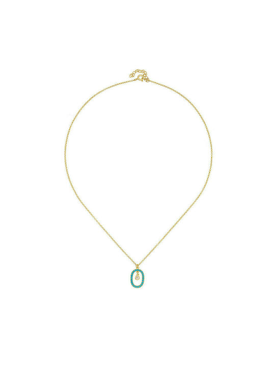 Excite-Fashion Necklace from Gold Plated Silver with Zircon