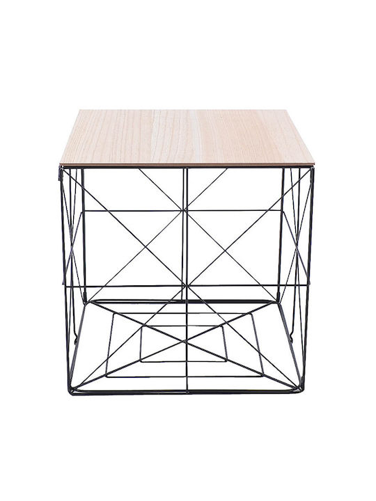 Square Wooden Side Table Natural L40xW40xH40cm