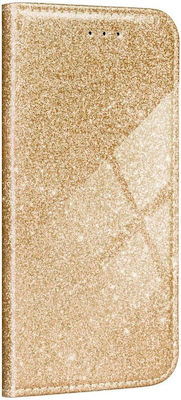 Forcell Forcell Shining Synthetic Leather Book Gold (Galaxy A12)