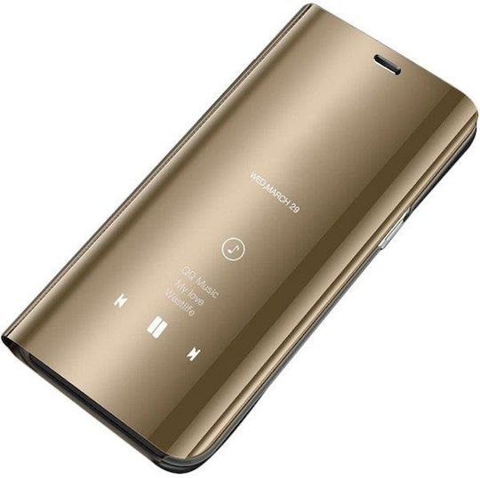 Clear View Book Plastic Auriu (Galaxy J3 2017)
