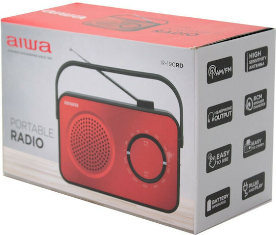 Aiwa R-190RD Φορητό Ραδιόφωνο Ρεύματος / Μπαταρίας Κόκκινο