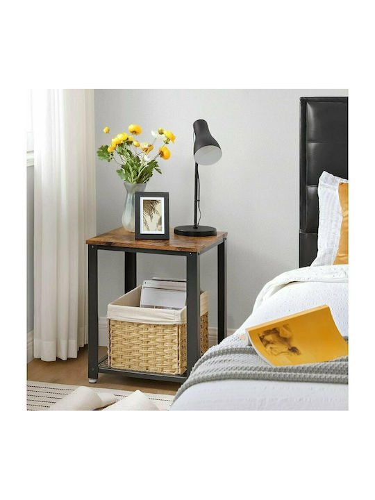 Square Side Table Wooden Brown 45x45x55cm