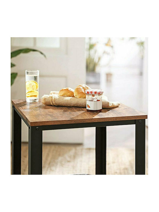 Square Side Table Wooden Brown 45x45x55cm