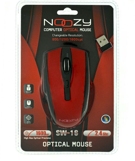 Noozy SW-16 Ασύρματο Ποντίκι Κόκκινο